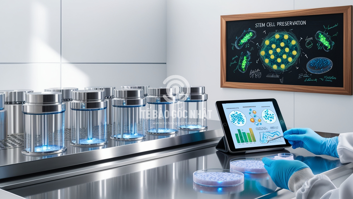 Thí nghiệm nghiên cứu tế bào gốc vip trong phòng lab