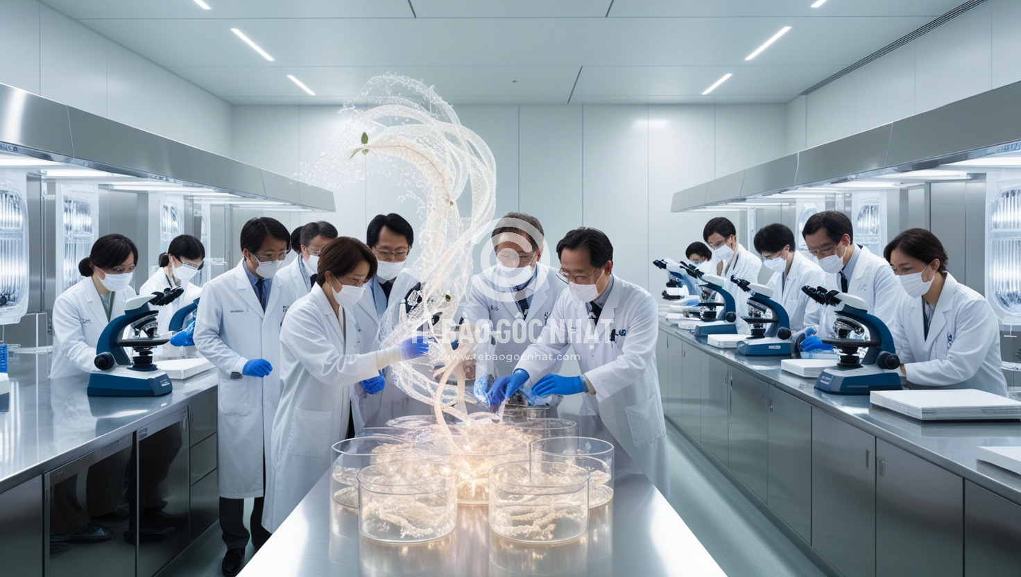 Hình ảnh tế bào gốc vip trong phòng lab Nhật Bản